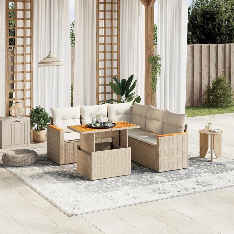 VidaXL set divano da giardino Polirattan  