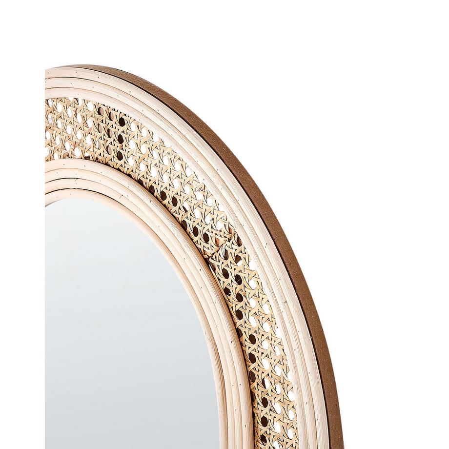 Beliani Wandspiegel aus Rattan Boho FRANEY  