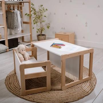 Montessori-Möbel - Set für das Kinderzimmer mit zwei Bänken