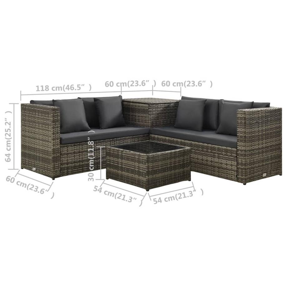 VidaXL Gartengarnitur poly-rattan  