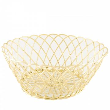 PANIER ROND METAL DORE 28CM