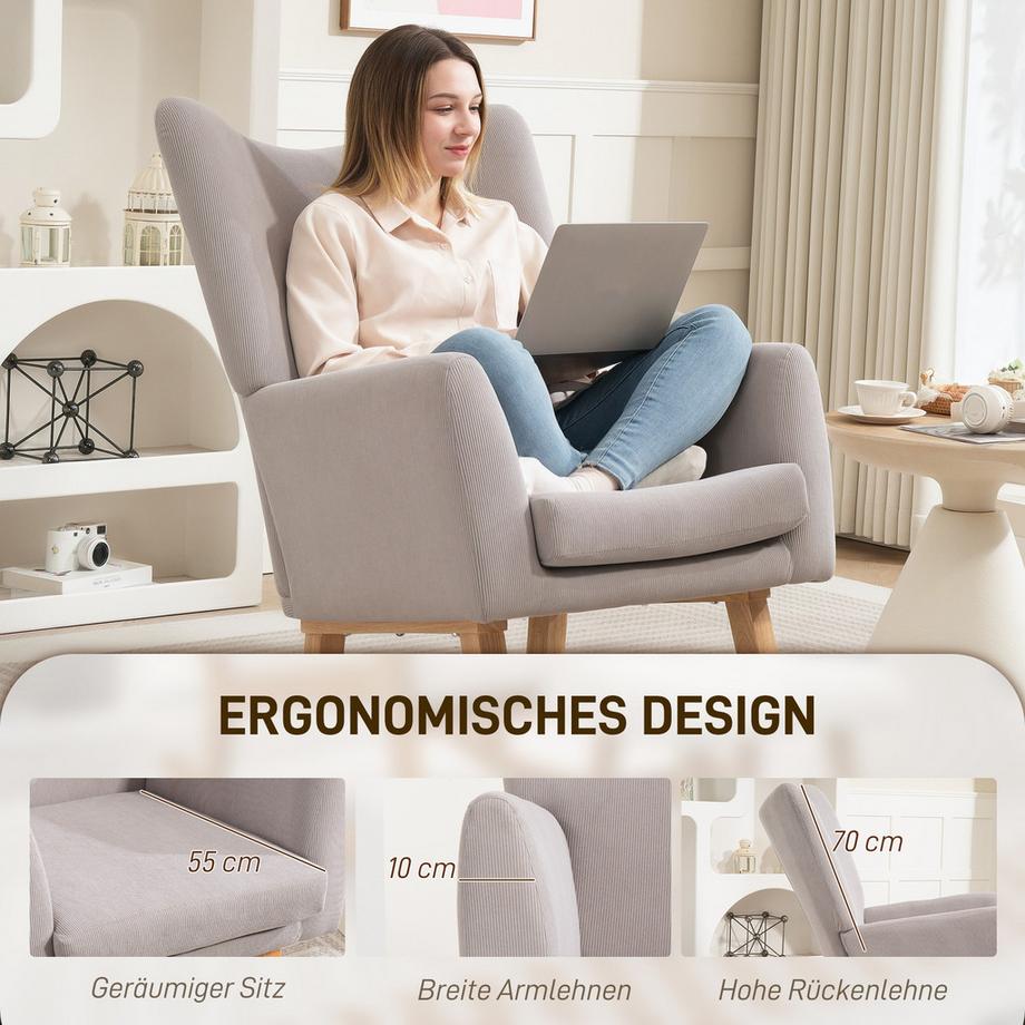 HOMCOM fauteuil à bascule  