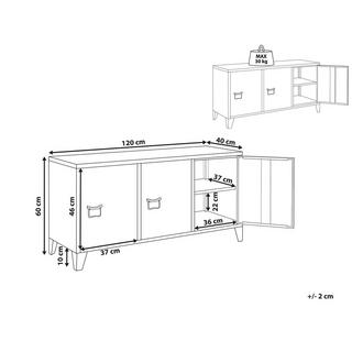 Beliani Commode 3 portes en Acier Moderne CARDIFF  