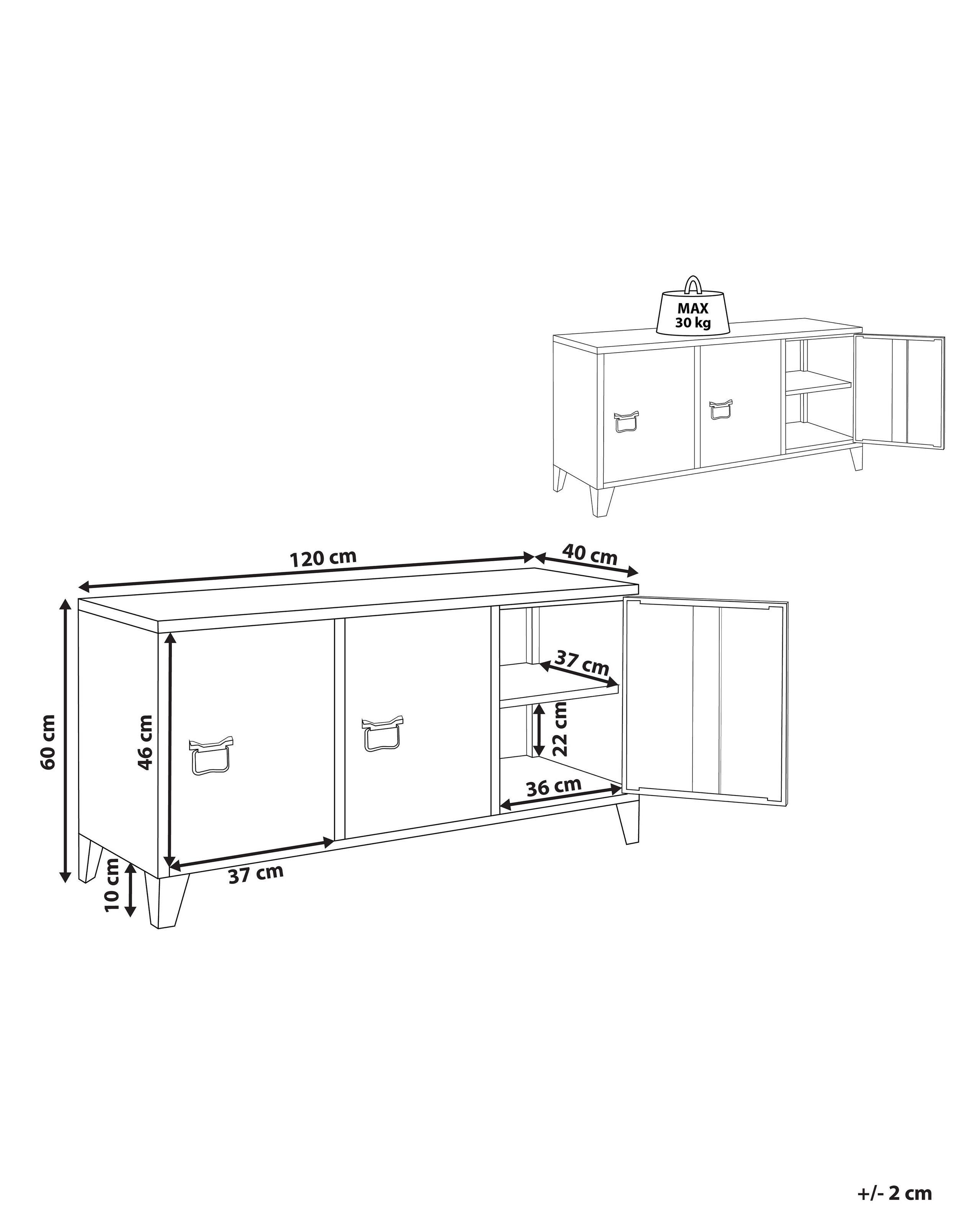 Beliani Commode 3 portes en Acier Moderne CARDIFF  