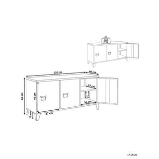 Beliani Commode 3 portes en Acier Moderne CARDIFF  