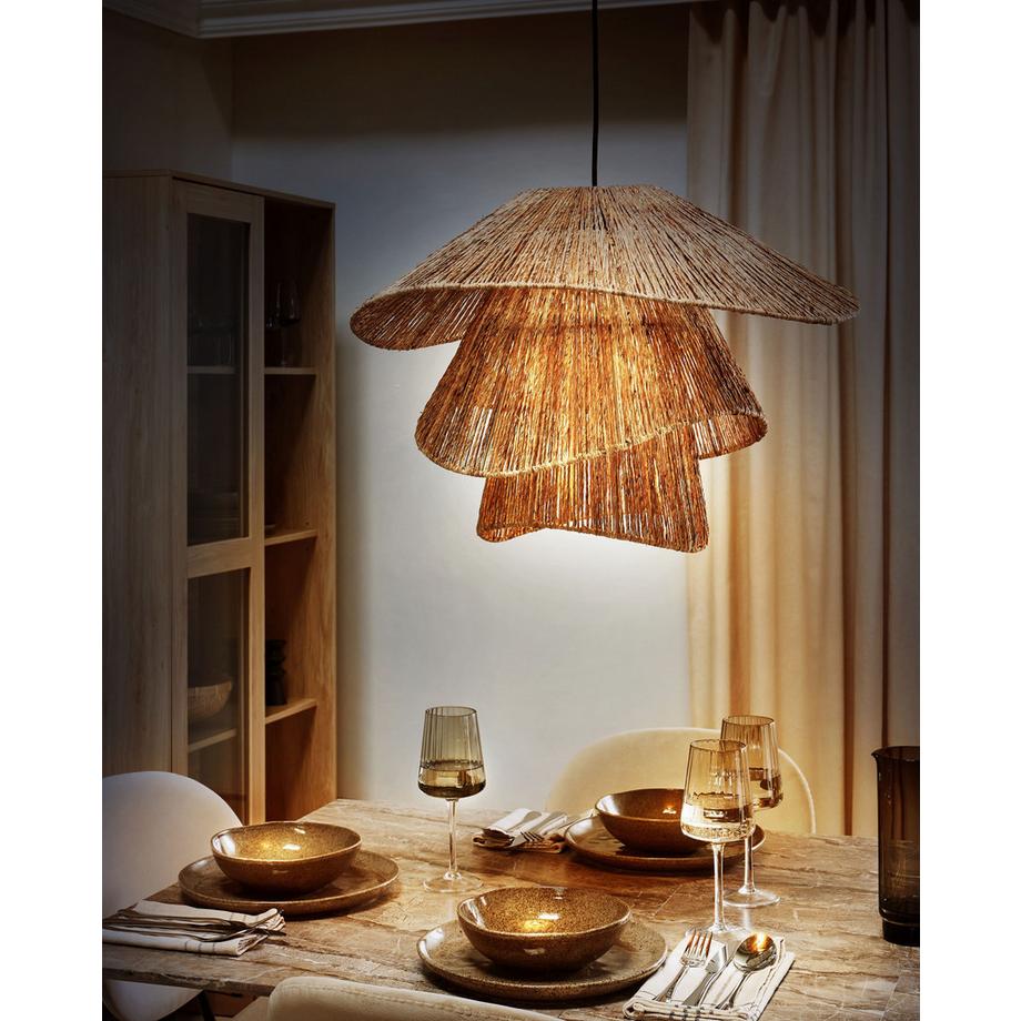 Beliani Lampe suspension en Jute Rustique BEDAS  