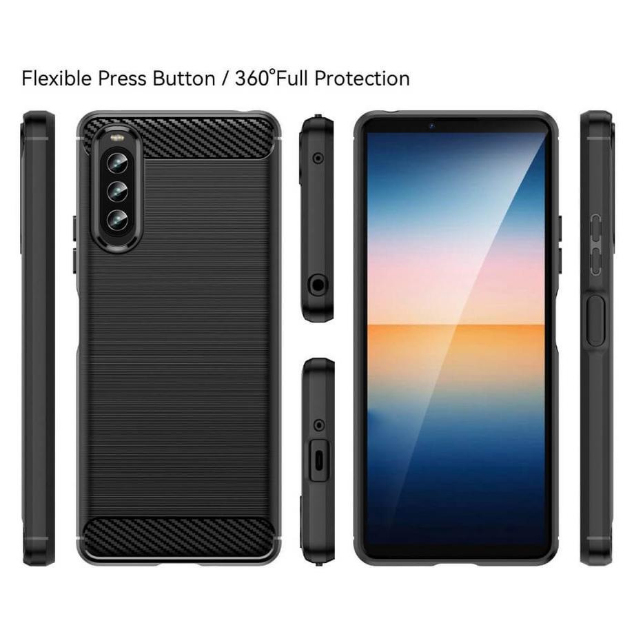 Cover-Discount  Sony Xperia 10 IV - Metall Carbon Look Hülle 