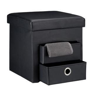 B2X Tabouret en simili cuir à 2 compartiments  