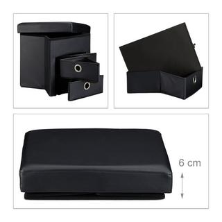 B2X Tabouret en simili cuir à 2 compartiments  