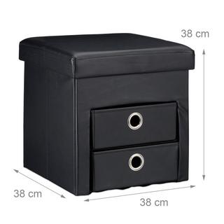 B2X Tabouret en simili cuir à 2 compartiments  