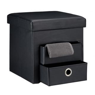 B2X Tabouret en simili cuir à 2 compartiments  