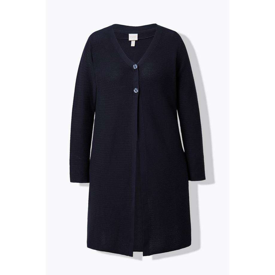 Ulla Popken Cardigan Manches Longues Col V Coton Biologique  