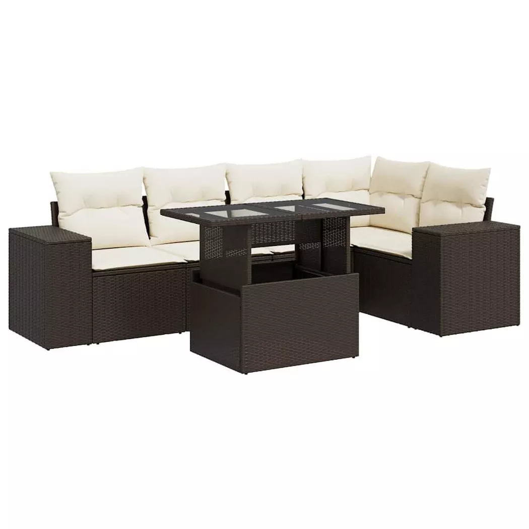 VidaXL - Garten sofagarnitur poly-rattan, One Size, Braun