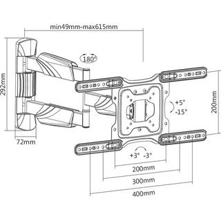 Value  LCD-/TV-Wandhalterung, 4 Gelenke, bis 55 Zoll, bis 35 kg 