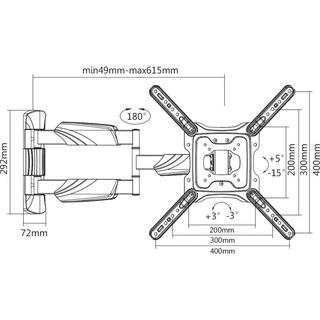 Value  LCD-/TV-Wandhalterung, 4 Gelenke, bis 55 Zoll, bis 35 kg 