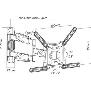 Value  LCD-/TV-Wandhalterung, 4 Gelenke, bis 55 Zoll, bis 35 kg 