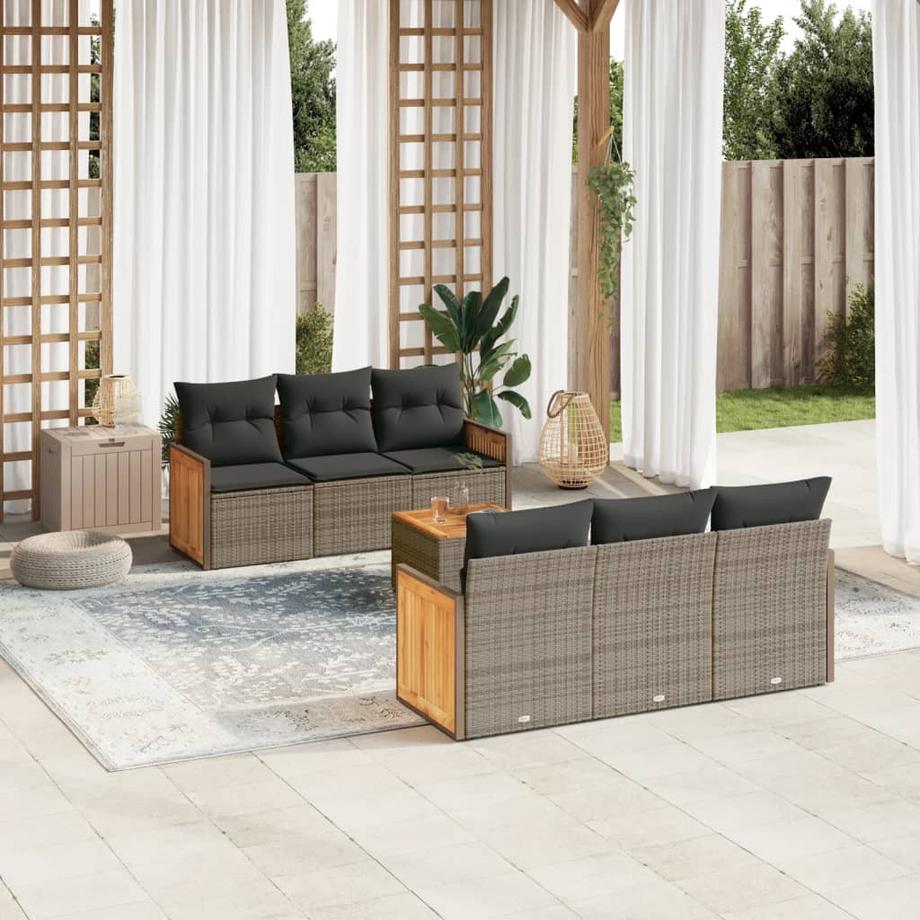 VidaXL Ensemble de canapés de jardin rotin synthétique  