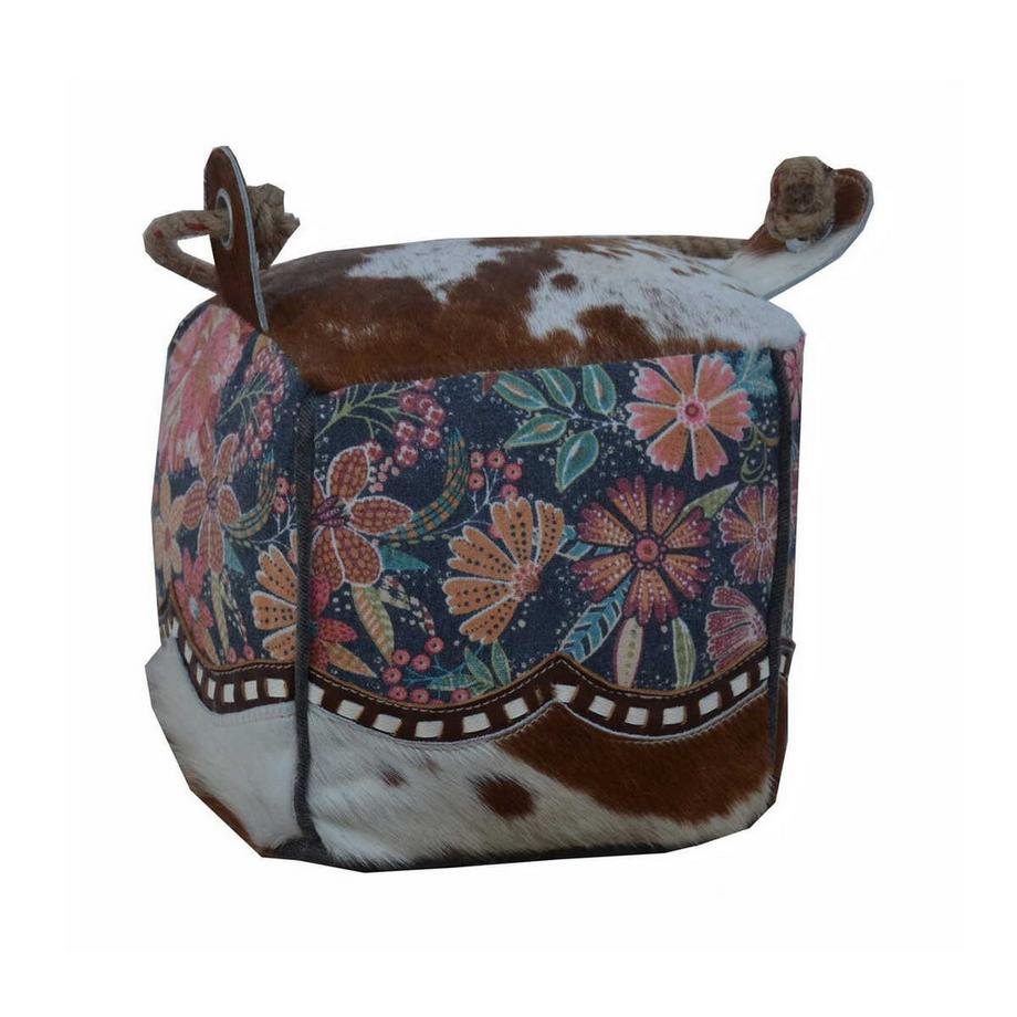 Fermaporta in pelle IV quadrato marrone