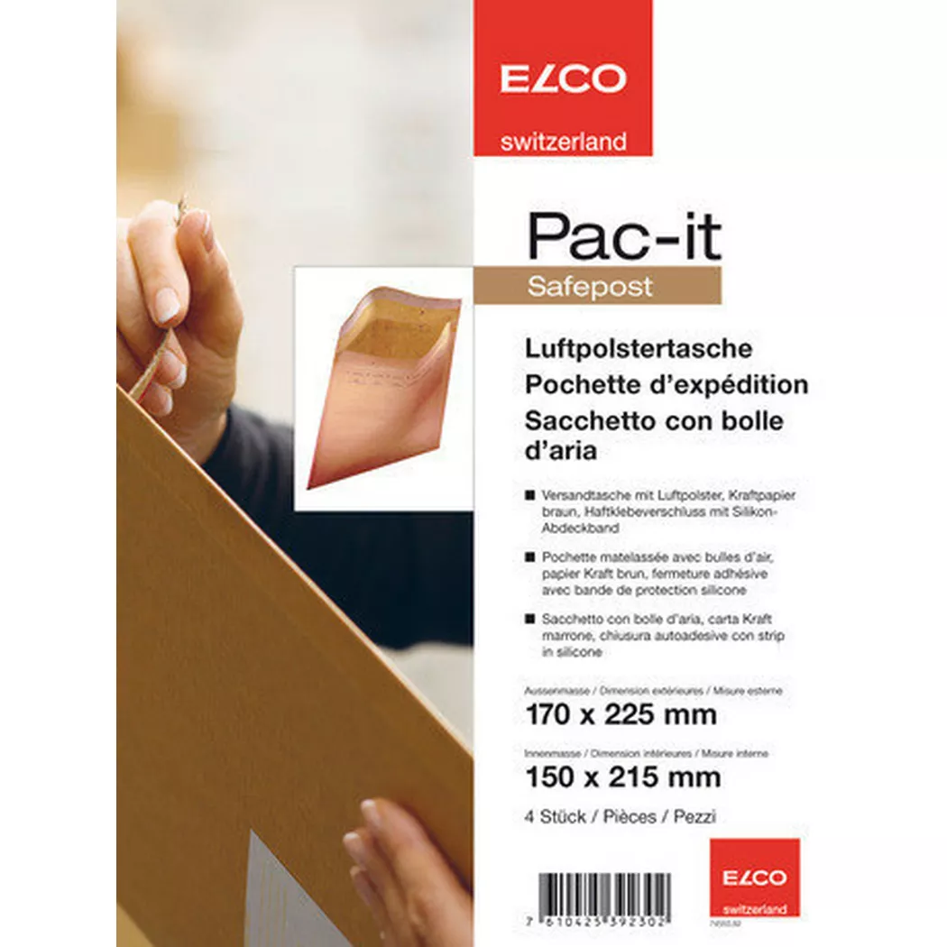 elco -  Luftpolstertasche 145x215mm 74550.92 braun 4 Stück