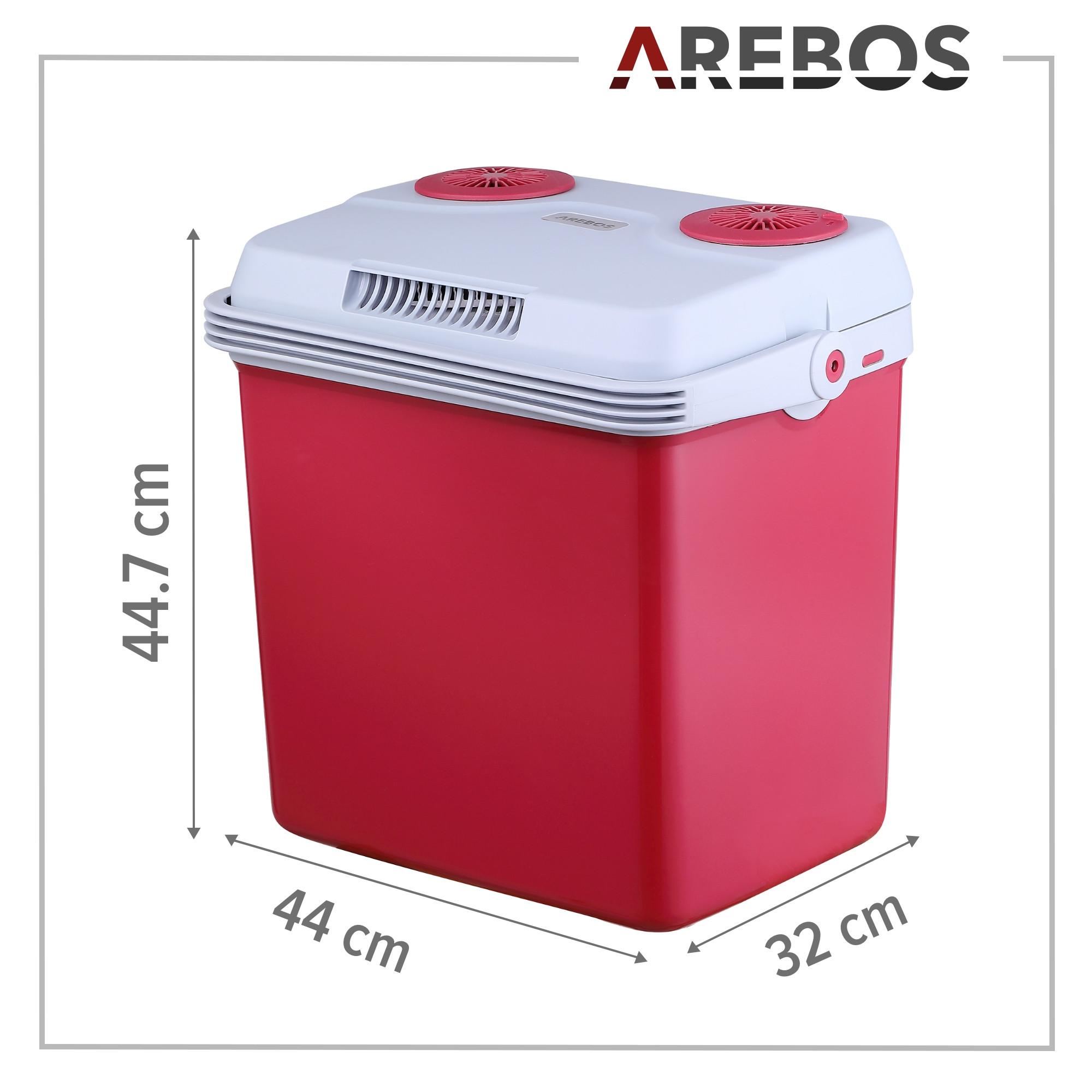 Arebos  Kühlbox 25L Auto Thermoelektrische Warmhaltebox 12V 230V Kühlschrank 