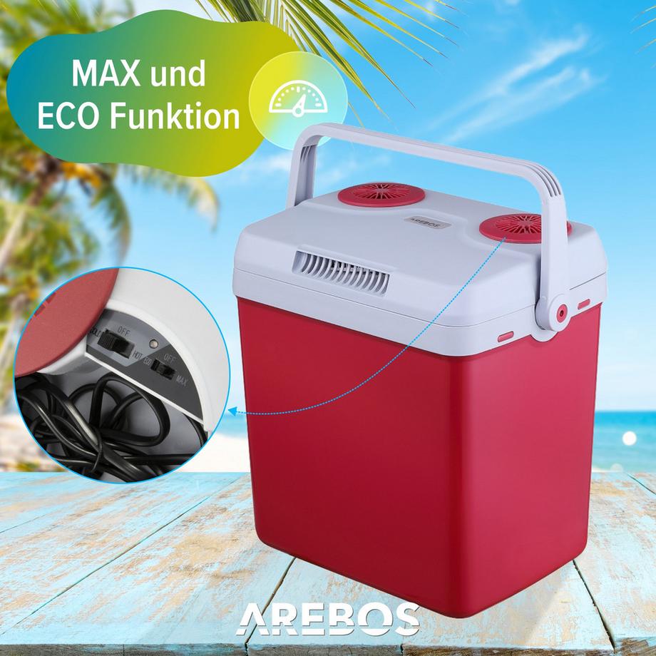 Arebos  Glacière de voiture 25L Glacière thermoélectrique 12V 230V Réfrigérateur 