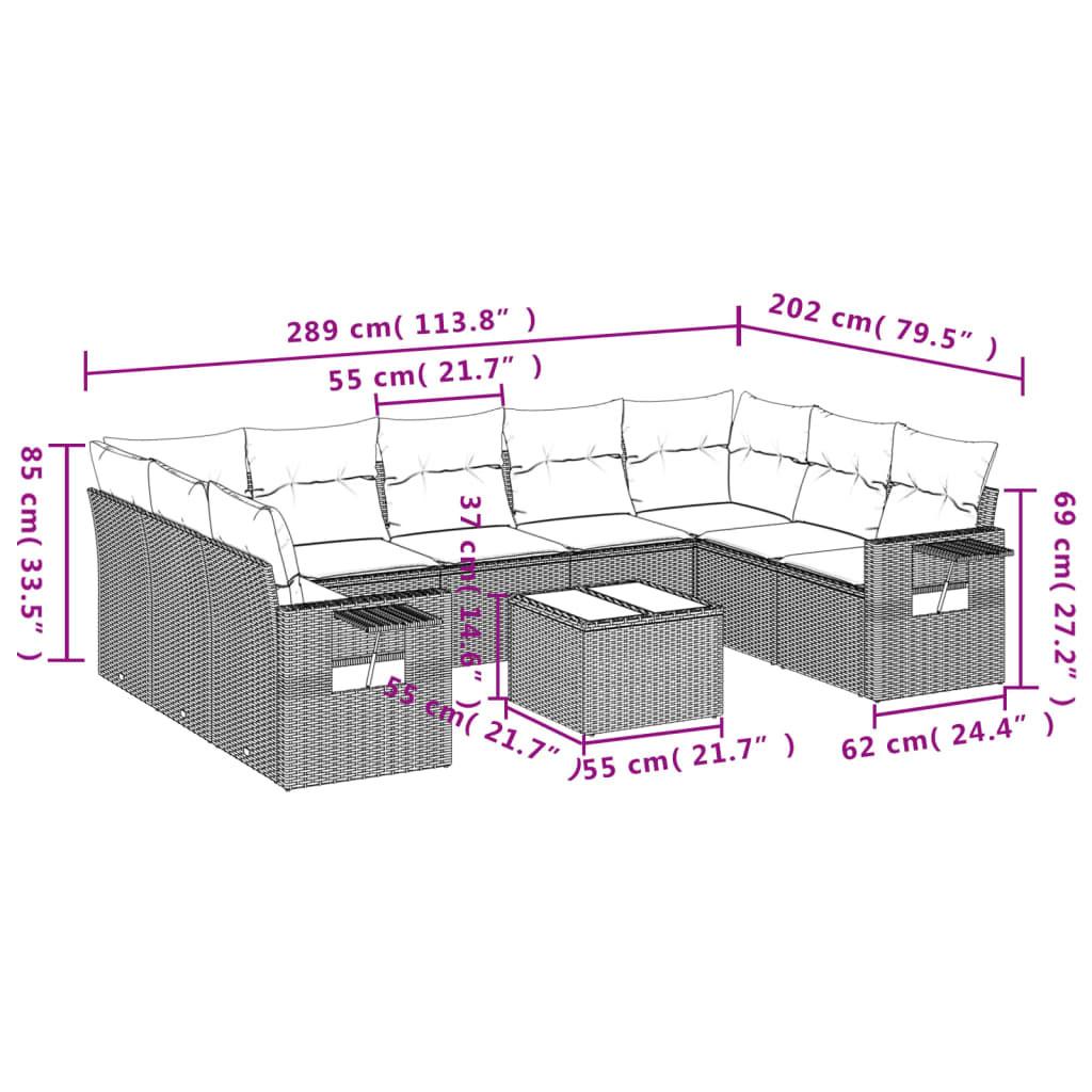 VidaXL set divano da giardino Polirattan  