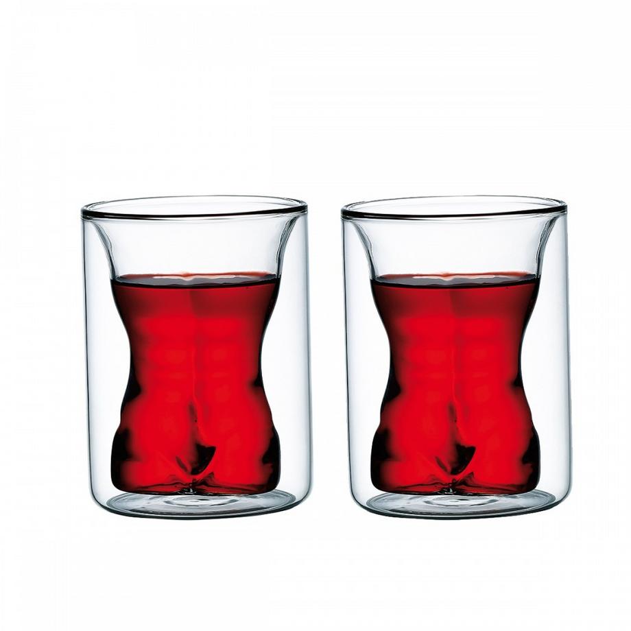 Aulica  SET DE 2 VERRES DOUBLE PAROI BUSTE HOMME 160ML 