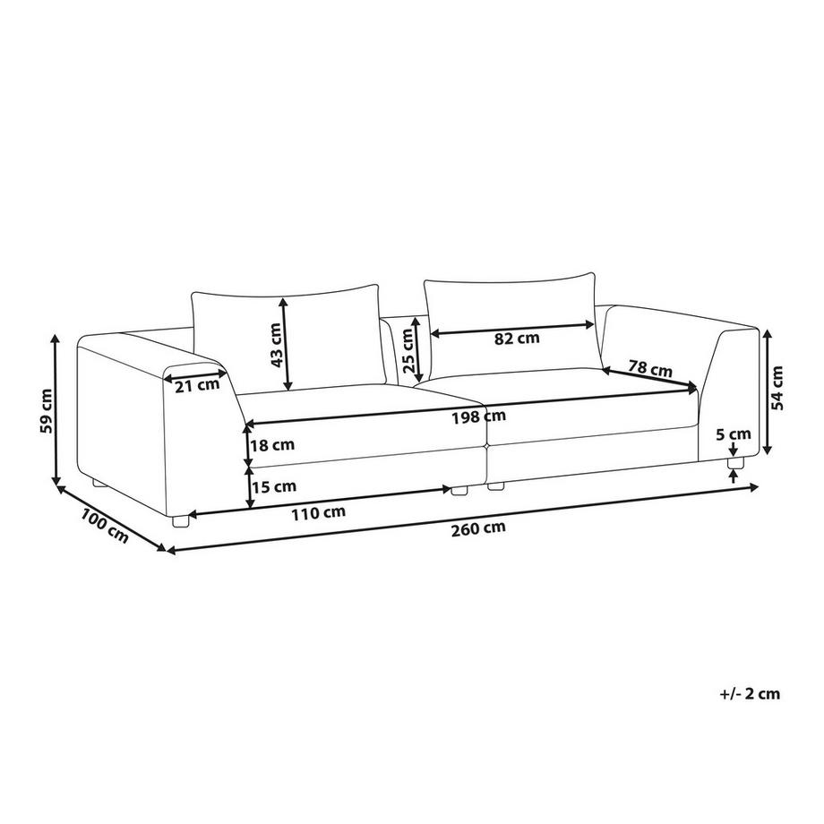 Beliani 3 Sitzer Sofa aus Stoff  LERMON  