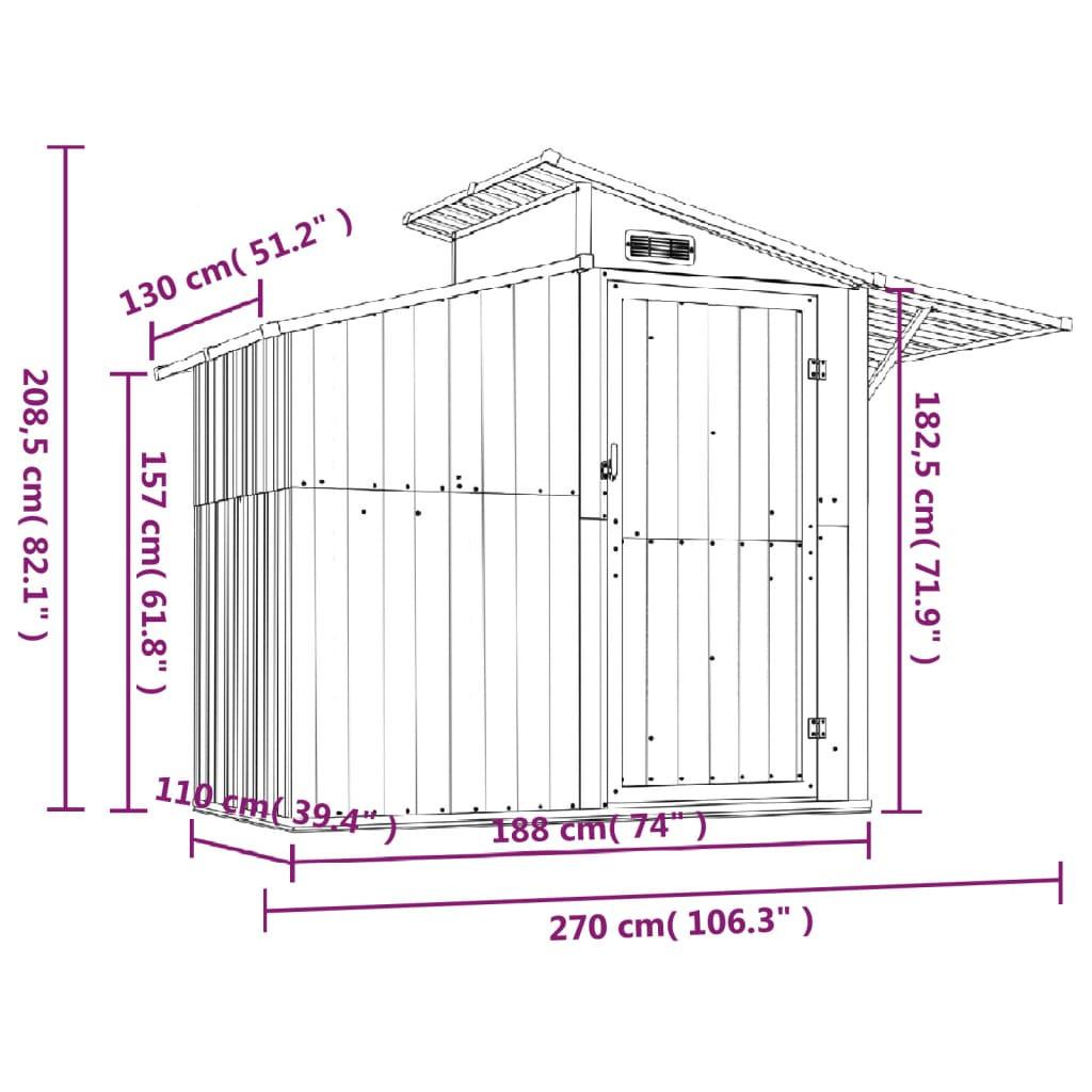 VidaXL Abri de jardin acier  