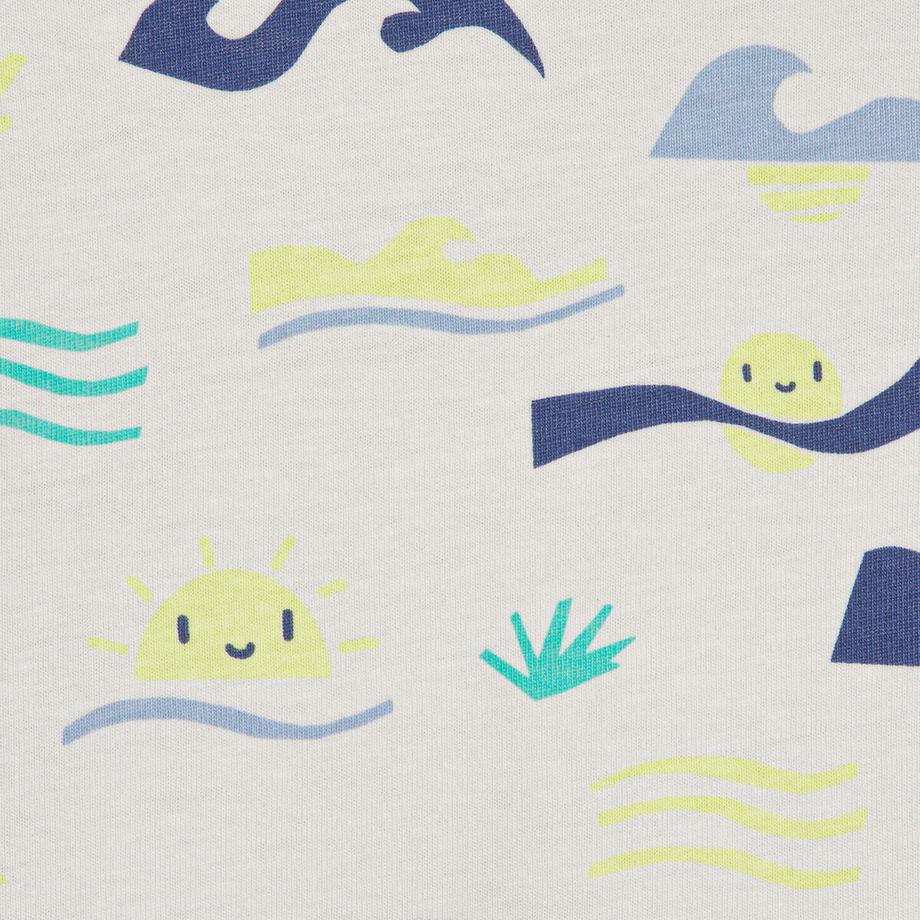 La Redoute Collections  T-shirt col rond imprimé vagues et soleils 