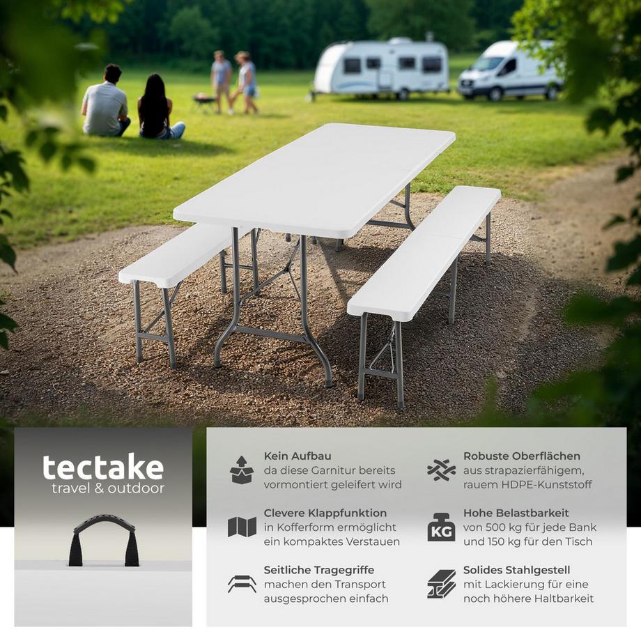 Tectake  Ensemble de table de camping PANJA pliable 