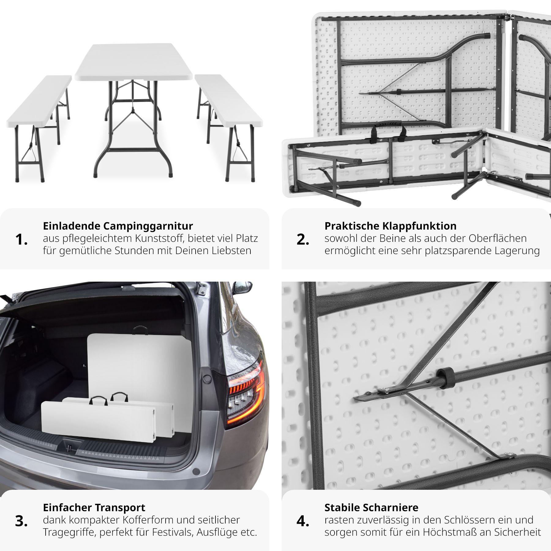 Tectake  Ensemble de table de camping pliable 