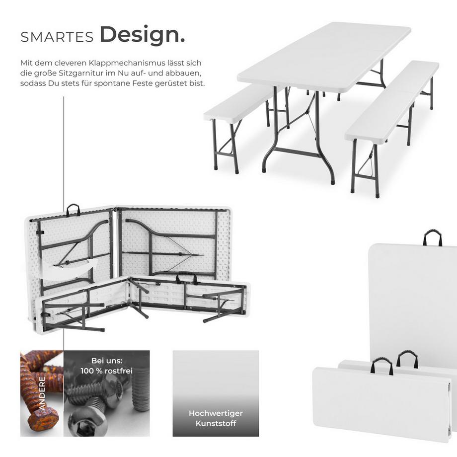 Tectake  Ensemble de table de camping PANJA pliable 