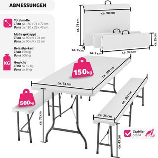 Tectake  Ensemble de table de camping pliable 