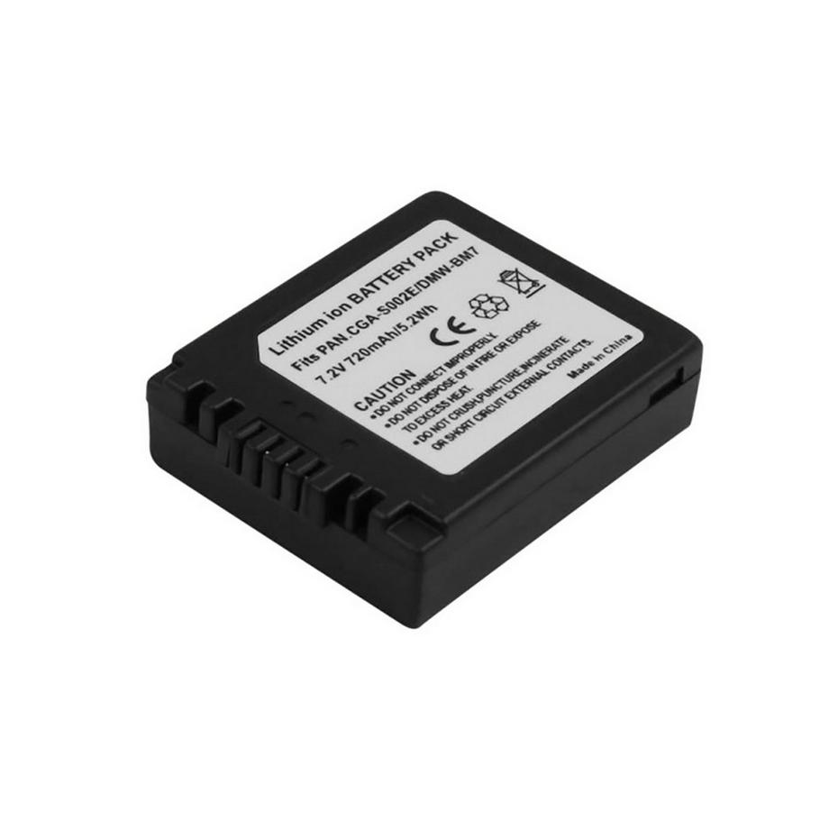 Batteria Li-ion 7.2V per fotocamera Panasonic Lumix compatibile CGA-S002E 720mAh