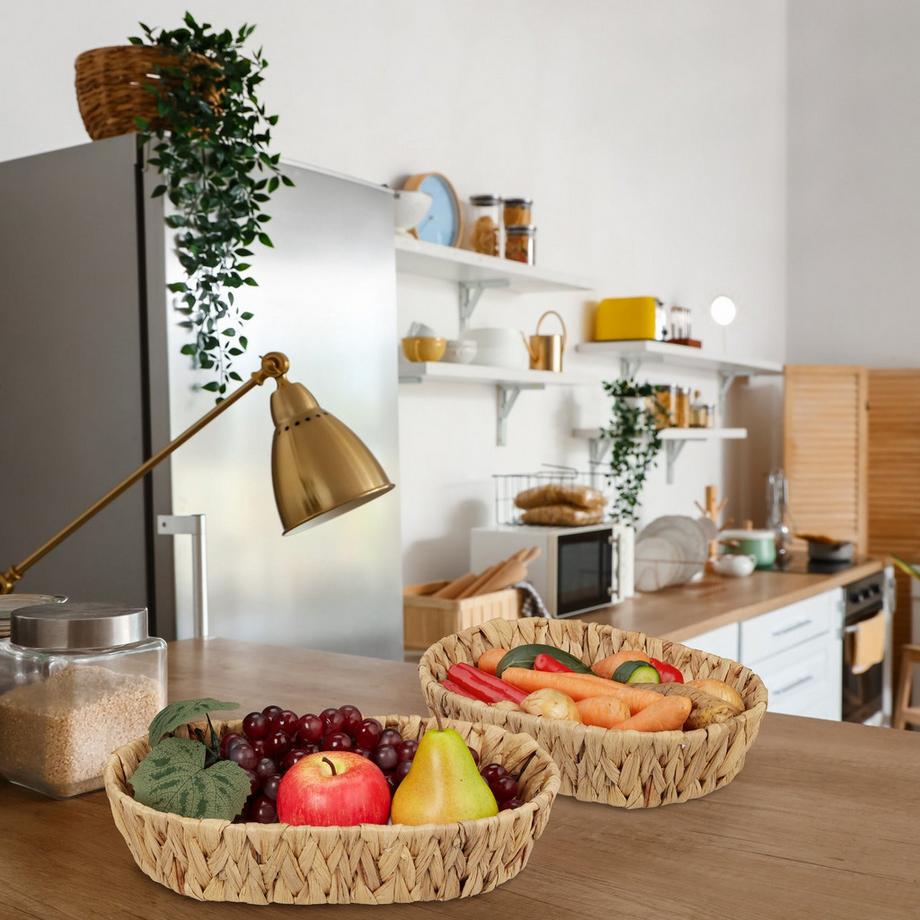 B2X 2er-Set Obstschalen aus Wasserhyazinthe  