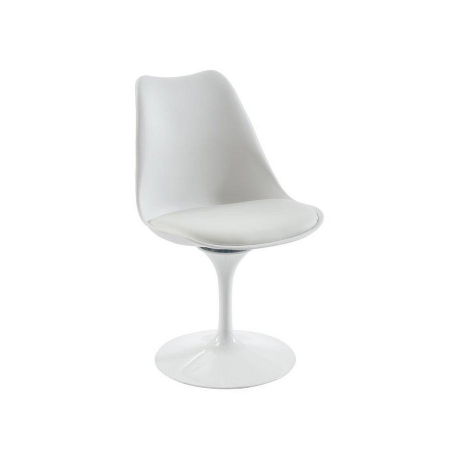 Vente-unique Lot de 2 chaises en polypropylène, tissu et métal - Blanc - XAFY  