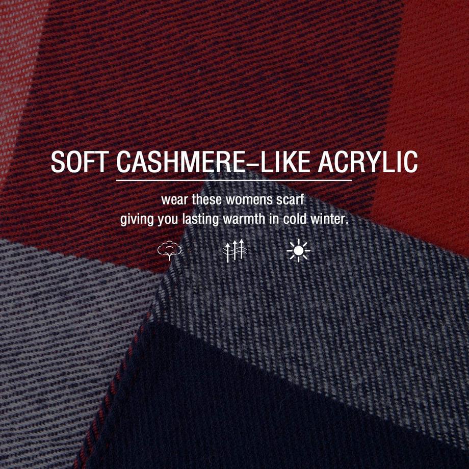 Only-bags.store Sciarpa invernale a quadri con frange  