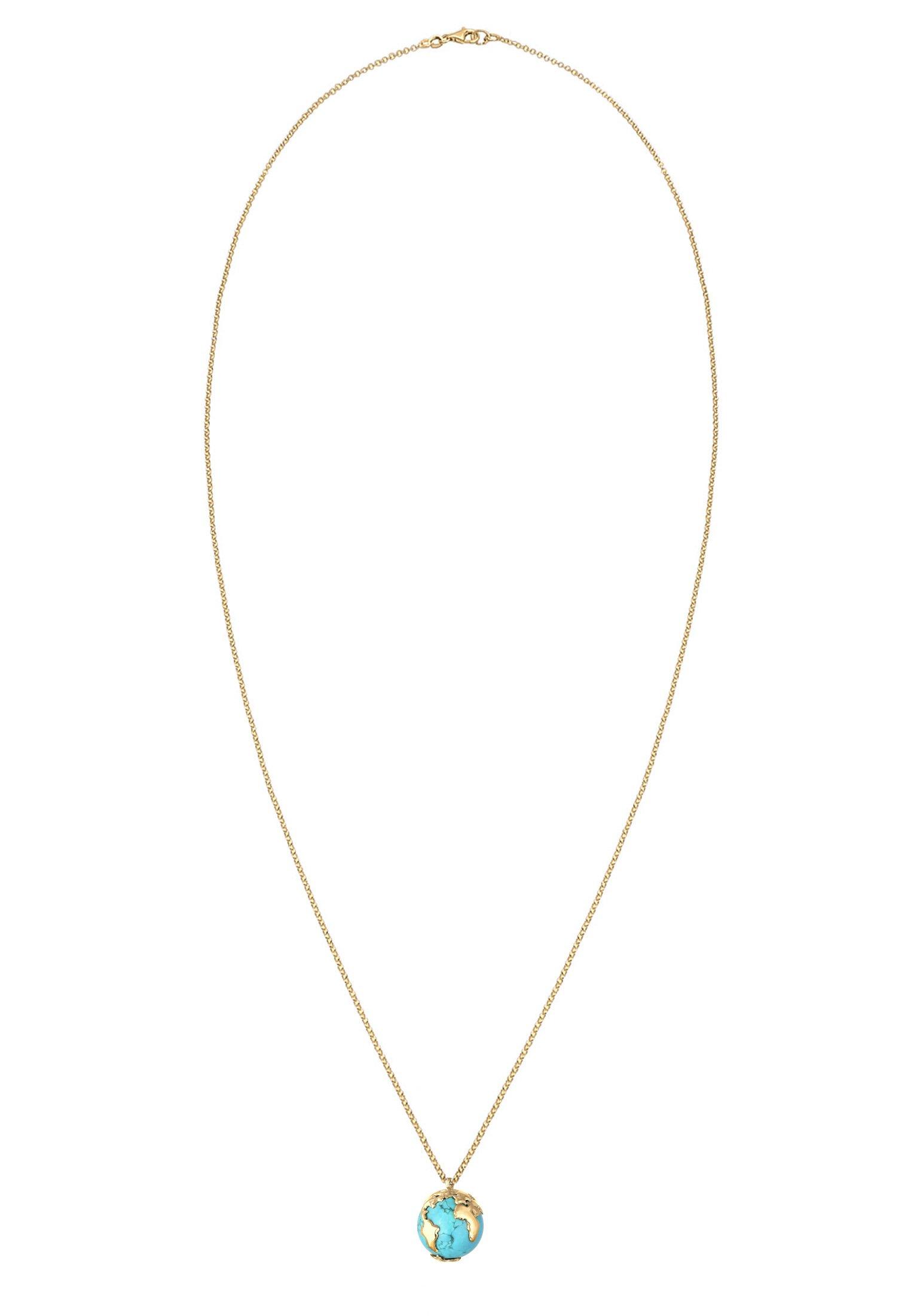 Elli  Halskette Erbskette Globus Weltkugel Syn. Howlith 