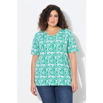 T-shirt dal taglio svasato con stampa marittima, scollo a V e mezze maniche