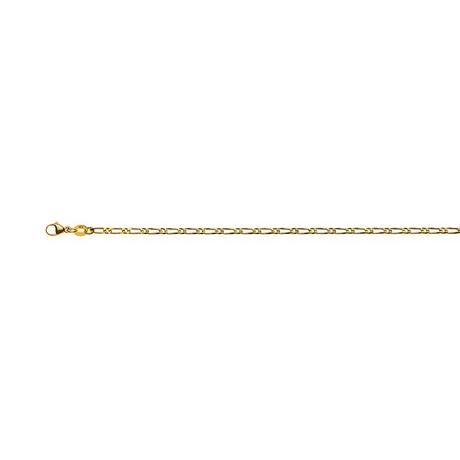 MUAU Schmuck  Chaine de pied figaro or jaune 750, 24cm, 2.3mm 