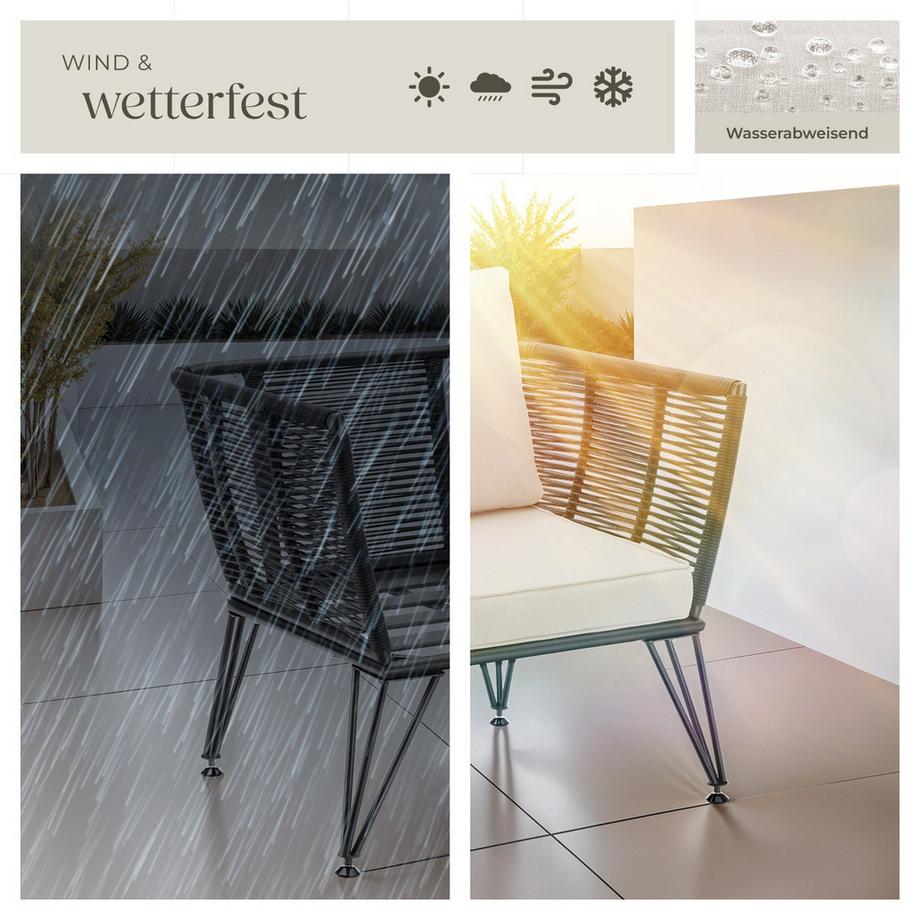 Tectake Fauteuils de jardin SUNDO en résine tressée  