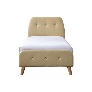 Vente-unique Letto 90 x 190 cm con testata trapuntata Tessuto Beige + Materasso  - ROMEO  