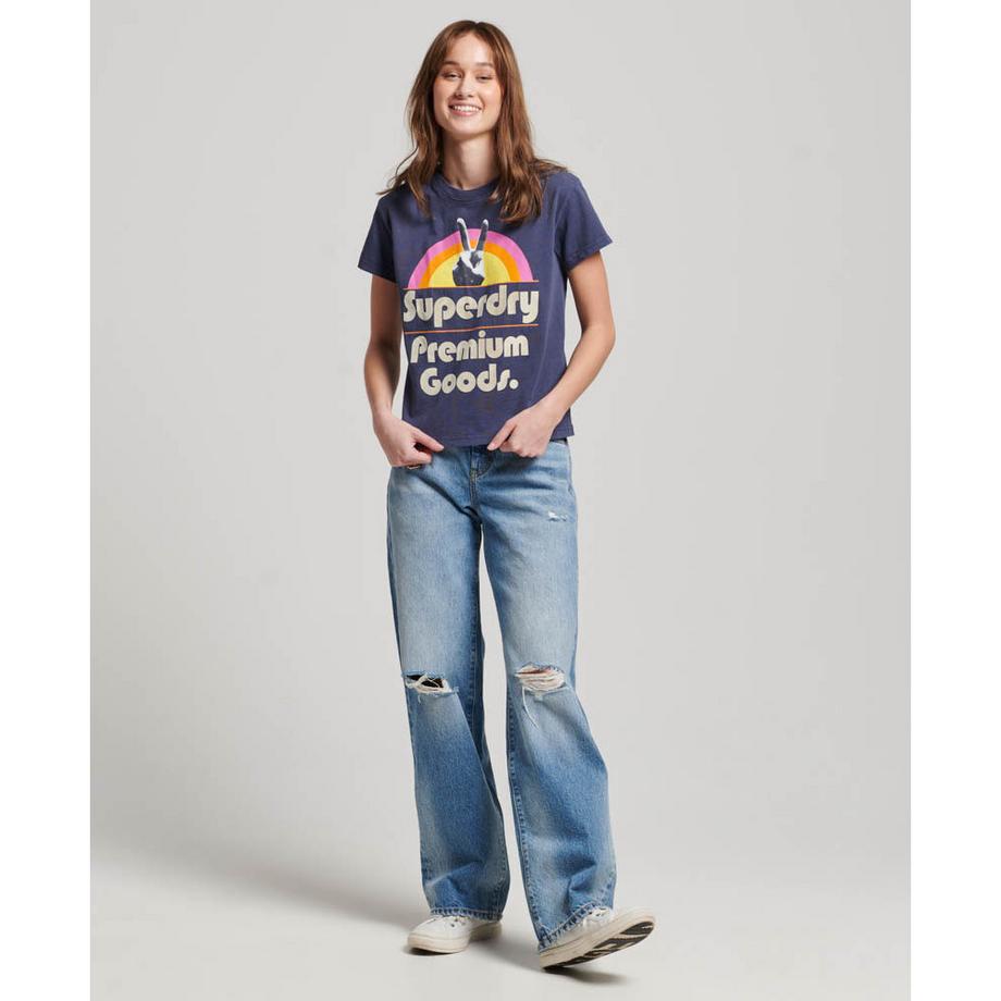 Superdry Retro Font 70er-Jahre-Muster T-Shirt  