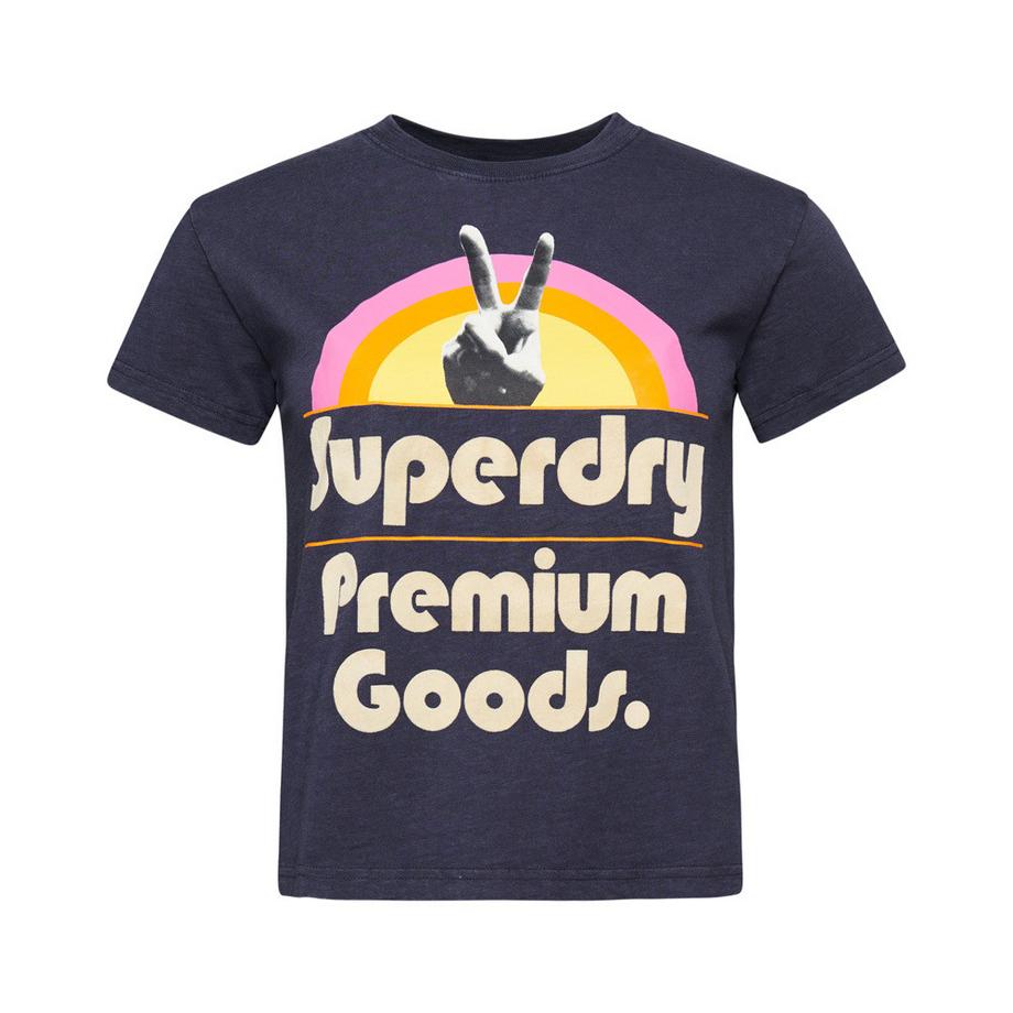 Superdry Retro Font 70er-Jahre-Muster T-Shirt  