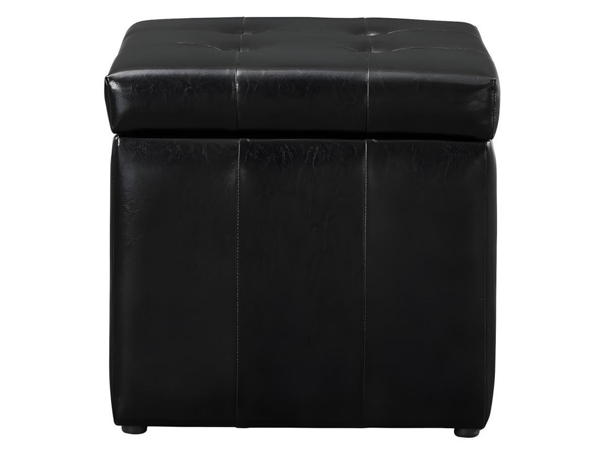 Vente-unique Pouf portaoggetti SERAFINO in similpelle Nero  