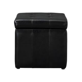 Vente-unique Pouf portaoggetti SERAFINO in similpelle Nero  