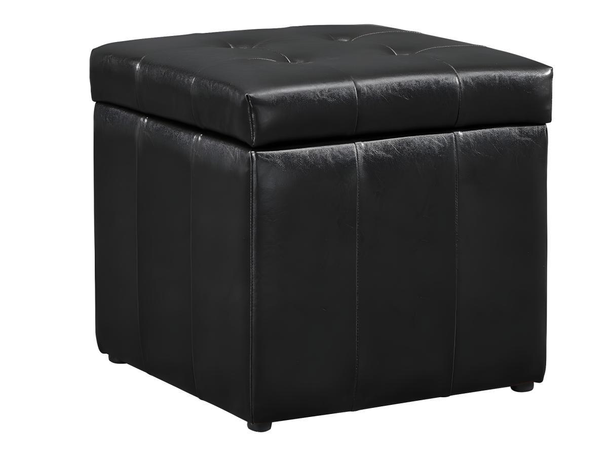 Vente-unique Pouf portaoggetti SERAFINO in similpelle Nero  