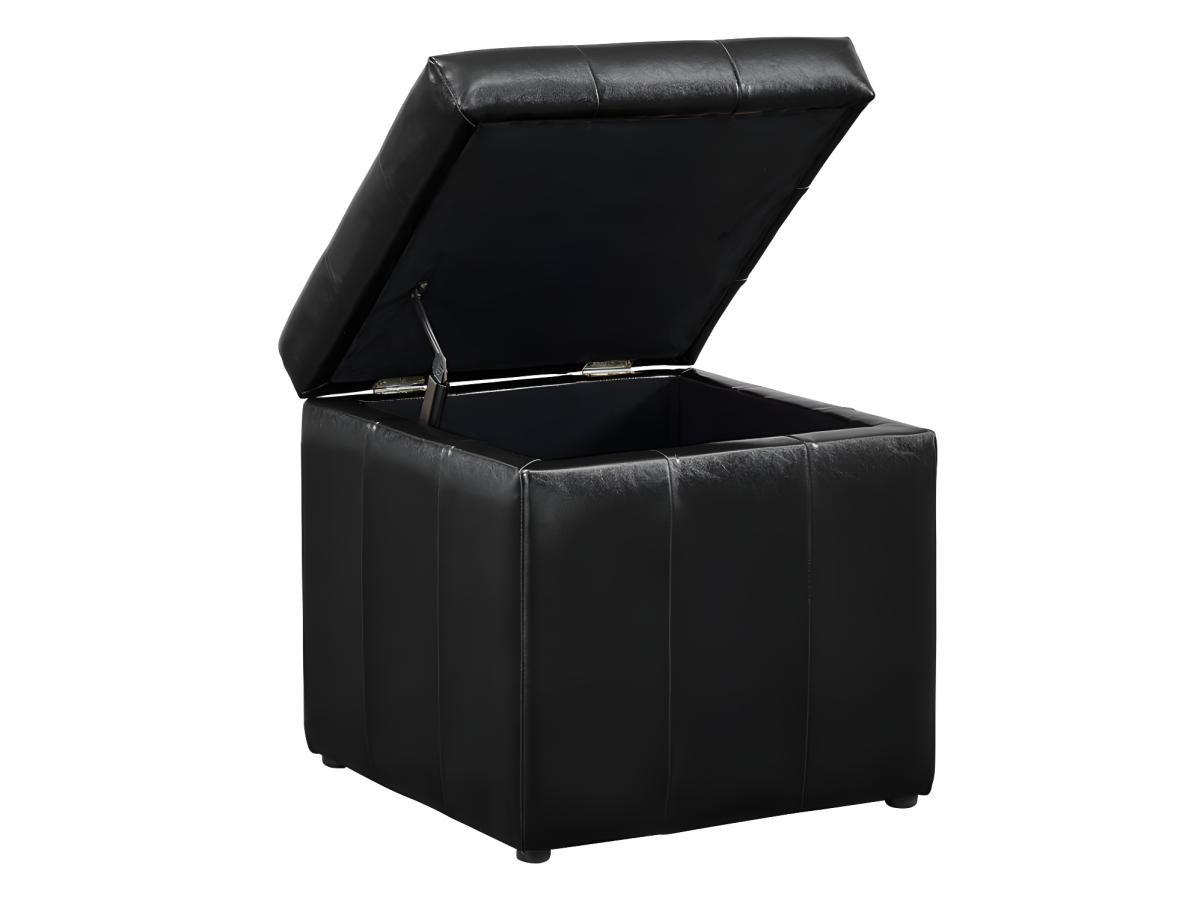 Vente-unique Pouf portaoggetti SERAFINO in similpelle Nero  