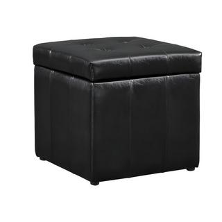 Vente-unique Pouf portaoggetti SERAFINO in similpelle Nero  